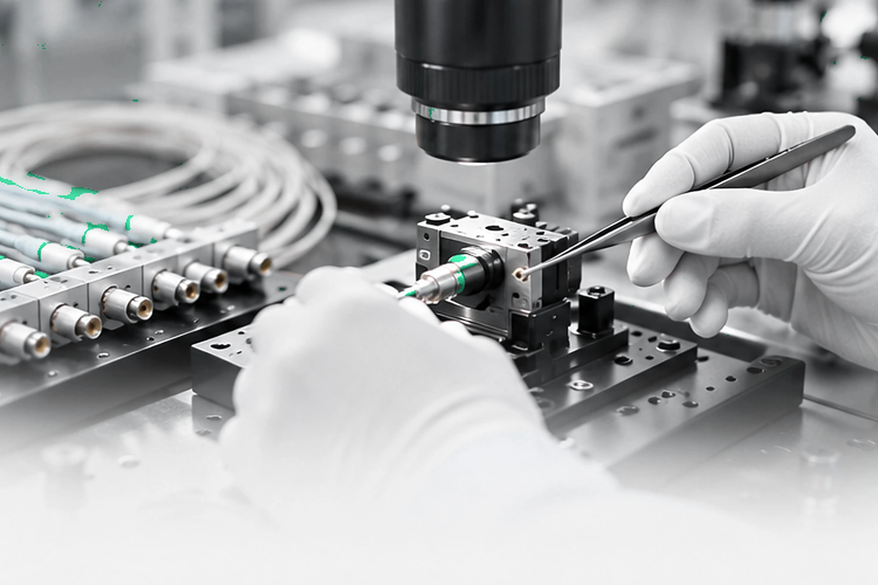 Illustrative microscopic inspection of an optical component