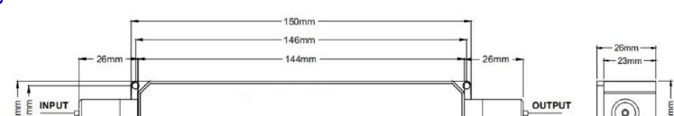 Package dimensions for 980-1080nm 10W Dual Stage TGG Optical Isolator