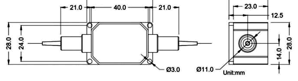 001 532nm/633nm In-Line Optical Isolator, Center Wavelength: 532 / 633 – KernsOptic