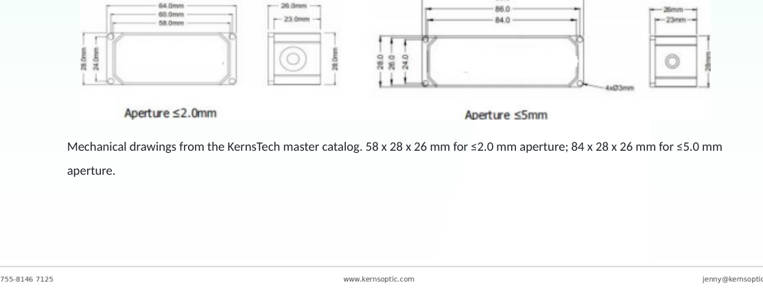 Package dimensions for 010 780 1080nm 100w tgg free space optical isolator