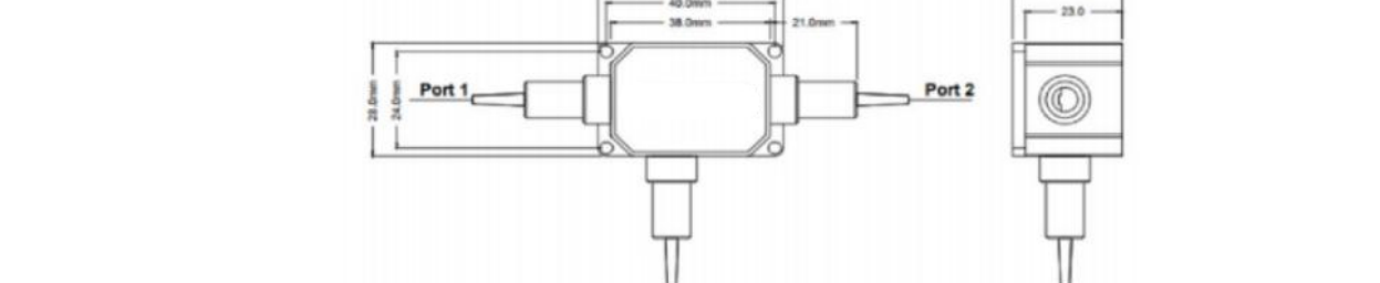 Package dimensions for 013 532nm 633nm optical circulator