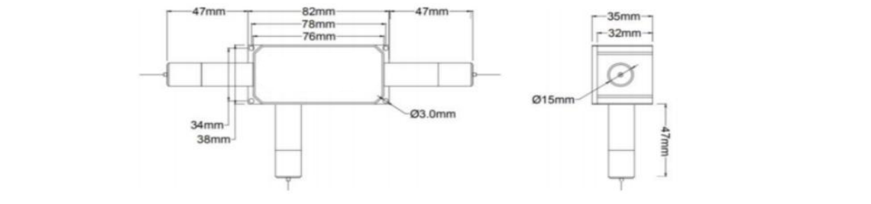 Package dimensions for 017 980 1080nm 100w tgg high power optical circulator