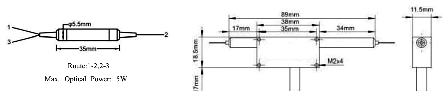 020 1310-1550nm 20W High Power Optical Circulator, Center Wavelength: 1310, 1480, 1550 or specified – KernsOptic