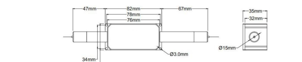 Package dimensions for 043 980 1080nm 50w 100w tgg high power faraday rotator