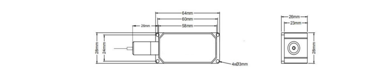 Package dimensions for 046 780 1080nm 20w tgg high power faraday rotating mirror