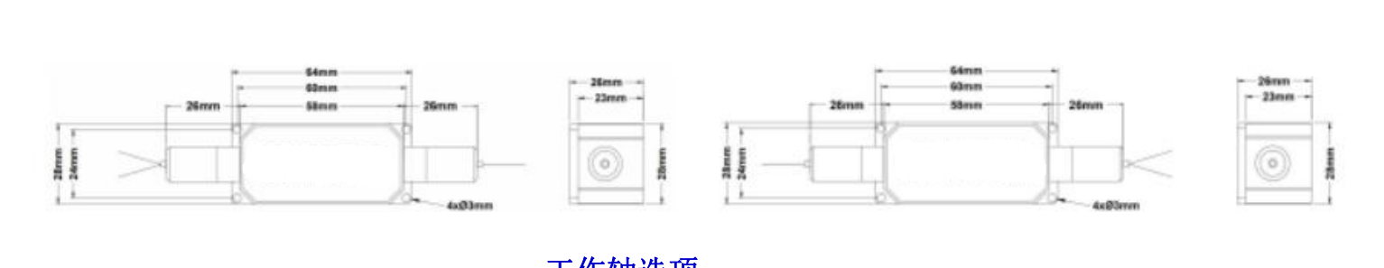 Package dimensions for 080 780 1080nm tgg high power tap plus optical isolator plus wdm 3 in 1 hybrid