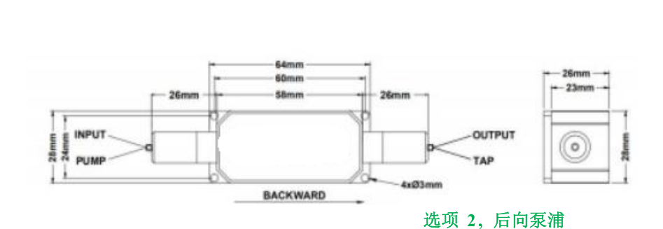 Package dimensions for 086 tgg optical isolator plus tap plus wdm 3 in 1 hybrid 980 1030nm 980 1064nm