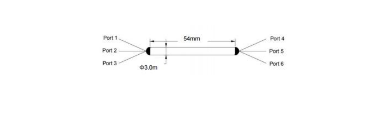 Package dimensions for 100 3x3 pm fused fiber coupler
