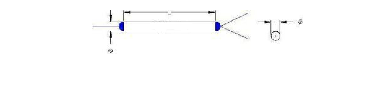 Package dimensions for 110 pm in line fiber optic attenuator ifoa