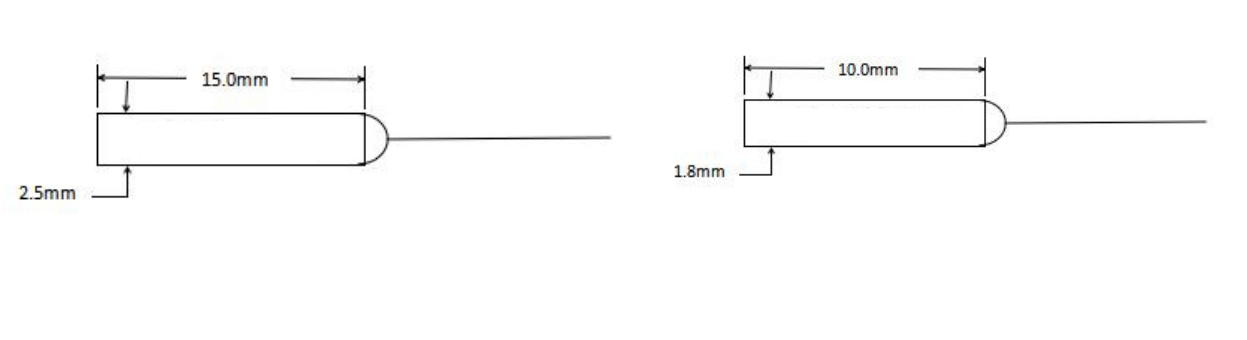 Package dimensions for 129 1550nm 500mw mini single mode fiber reflector