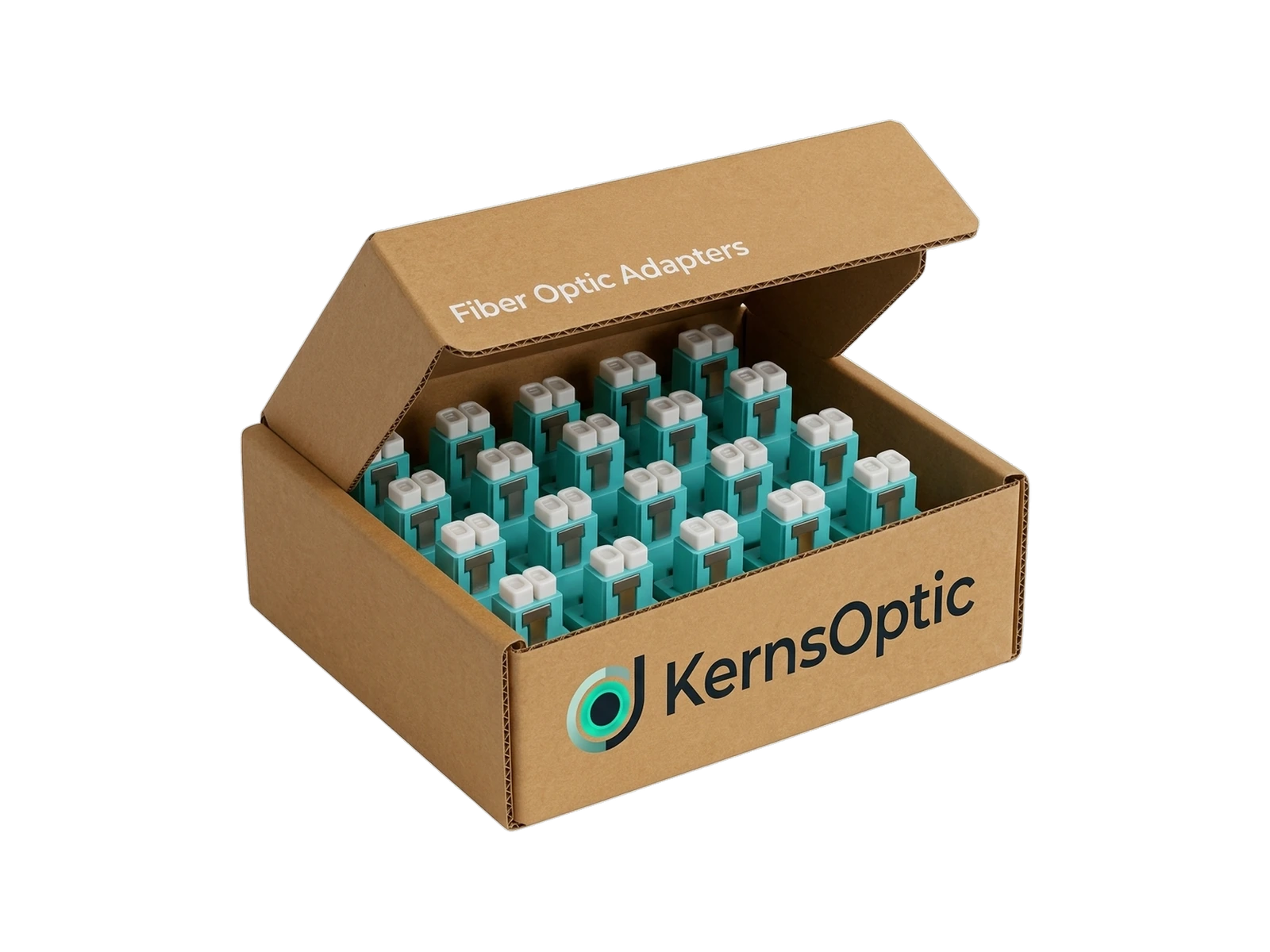 Optical adapters arranged in carton packaging