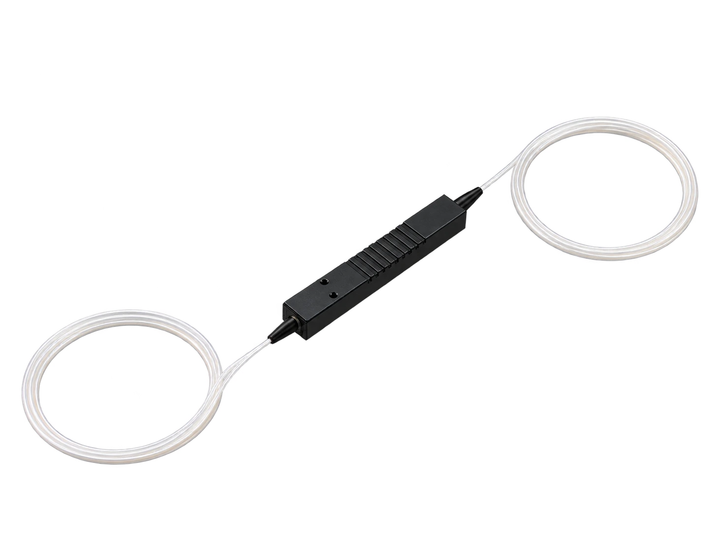 Black fiber-optic module with coiled fiber leads